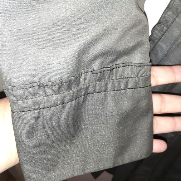 Feminine charcoal gray trench coat double breasted fits 3 4 small fall raincoat - Picture 15 of 15